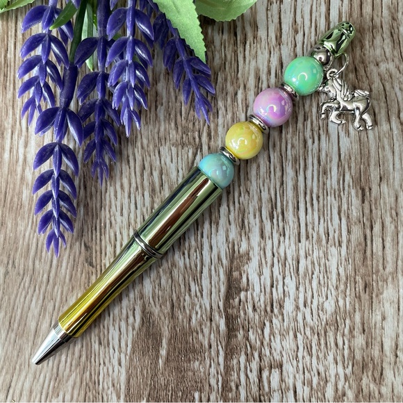 Writing Pen Unicorn Mike Snoopy Artisan Beaded Gift Custom Handcrafted Office - Picture 11 of 11